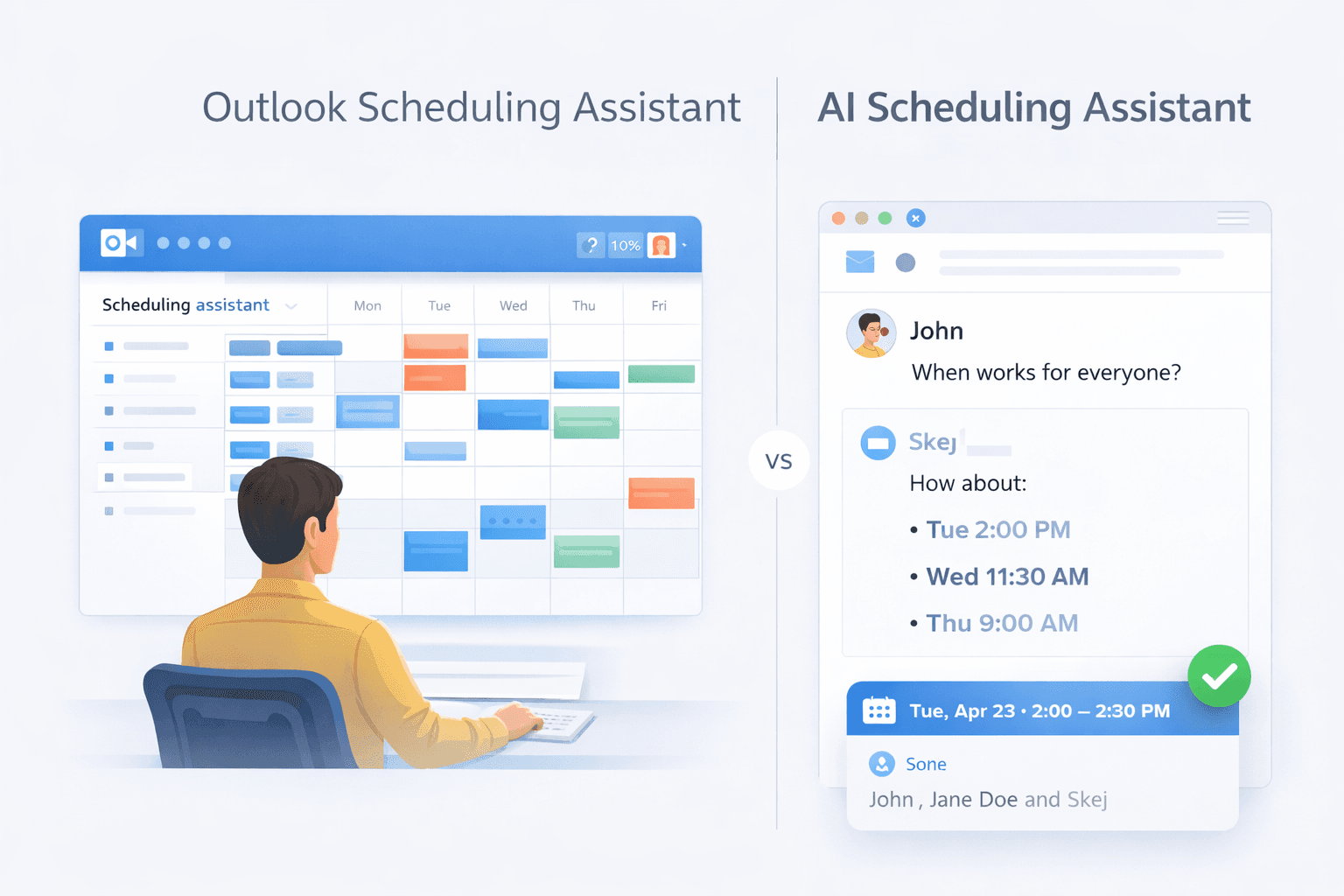 Outlook Scheduling Assistant vs AI Scheduling Tools