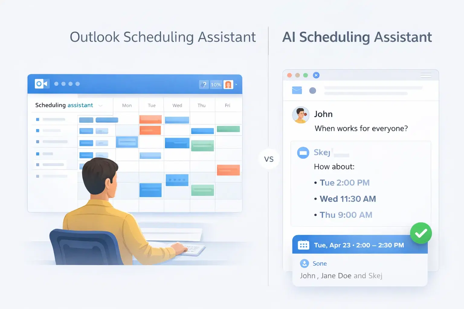 Outlook Scheduling Assistant vs AI Scheduling Tools